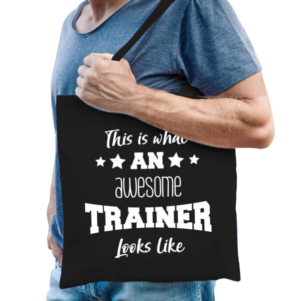 Bellatio Decorations cadeau tas trainer - katoen - zwart -This is what an awesome trainer looks like