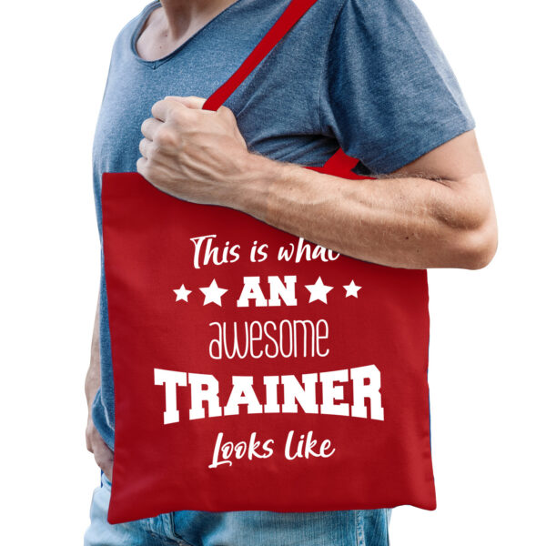 Bellatio Decorations cadeau tas trainer - katoen - rood -This is what an awesome trainer looks like