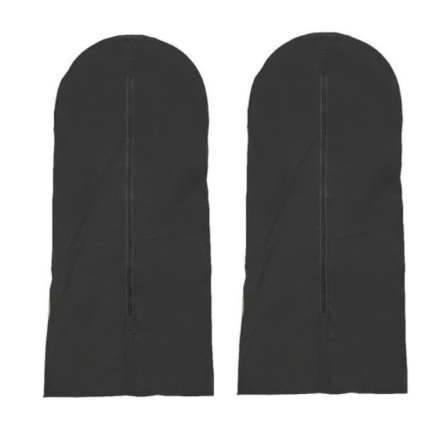 Kledinghoes - 2x stuks - 137 x 60 cm - zwart - beschermhoes voor kleding