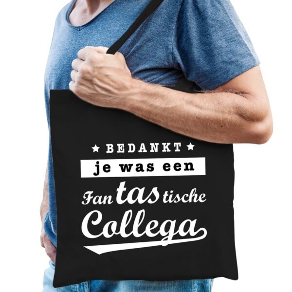 Fantastische collega cadeau tas / shopper zwart katoen voor heren