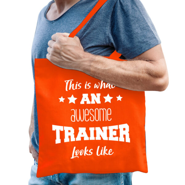 Bellatio Decorations cadeau tas trainer - katoen - oranje-This is what an awesome trainer looks like