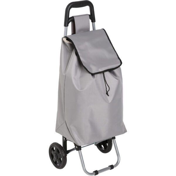 Boodschappen trolley tas - inhoud 30 liter - grijs - met wielen - 35 x 28 x 92 cm