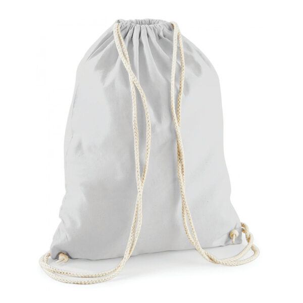 Gymtas sport/zwemmen - rugzak - lichtgrijs - rijgkoord - 46x37 cm