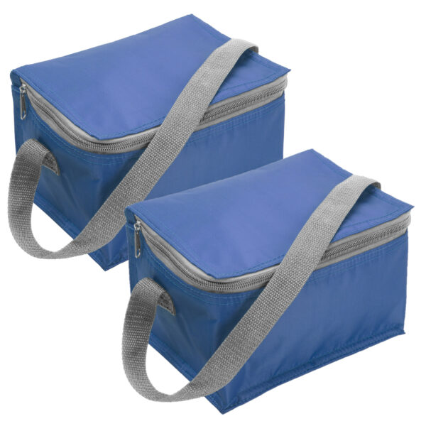 2x kleine koeltas - blauw - lunch-drankjes-medicijnen - 20 x 13 x 13cm