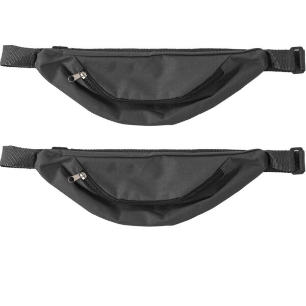 2x Festival polyester heuptasjes documentenhouder zwart 35 x 11,5 cm