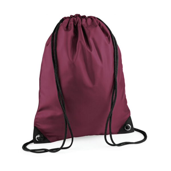 Nylon sport/zwemmen gymtas met rijgkoord - 10x stuks - 45 x 34 cm - bordeaux rood - Kinder tasjes -