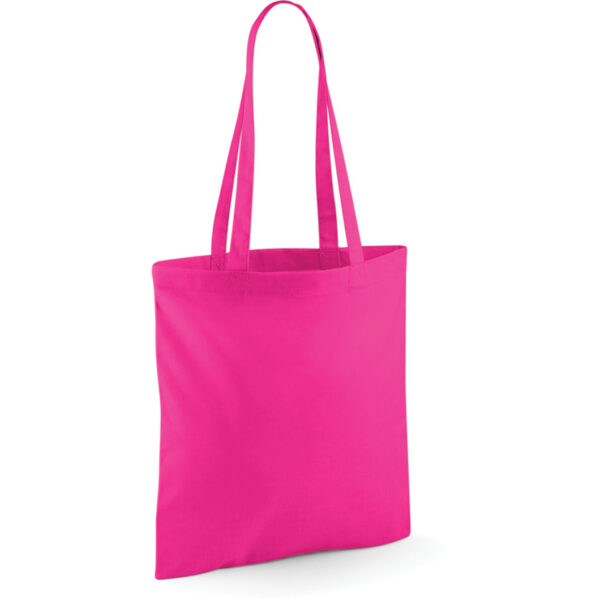 Draagtasje met hengsels - fuchsia - 42 x 38 cm - katoen - 10 liter - boodschappen - gymtas