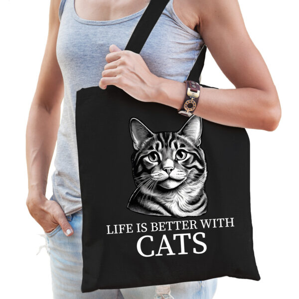 BD Cadeau tas voor kattenliefhebbers - zwart - American Curl kat