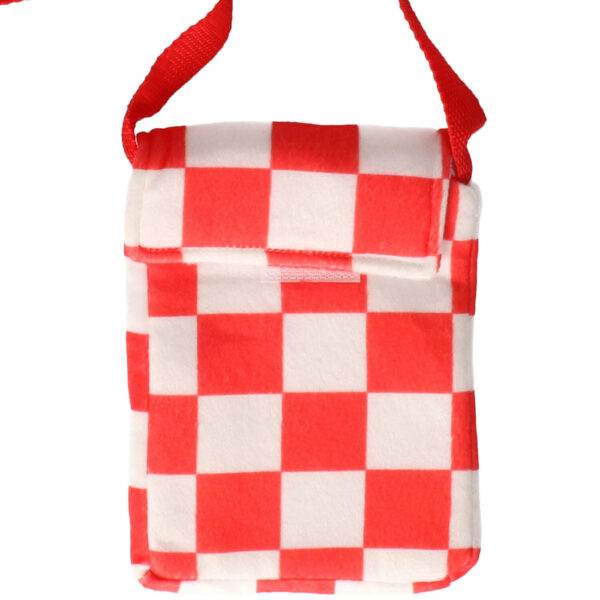 Carnaval feest schoudertasje Brabant - rood/wit geblokt - Brabantse vlag kleuren - Verkleed accessoi