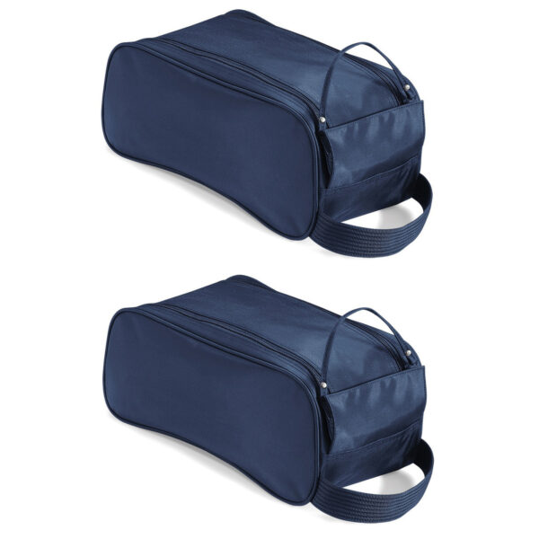 Schoenentas/reistas - 2x - donkerblauw - 9 liter - 35 x 18 x 16 cm - nylon