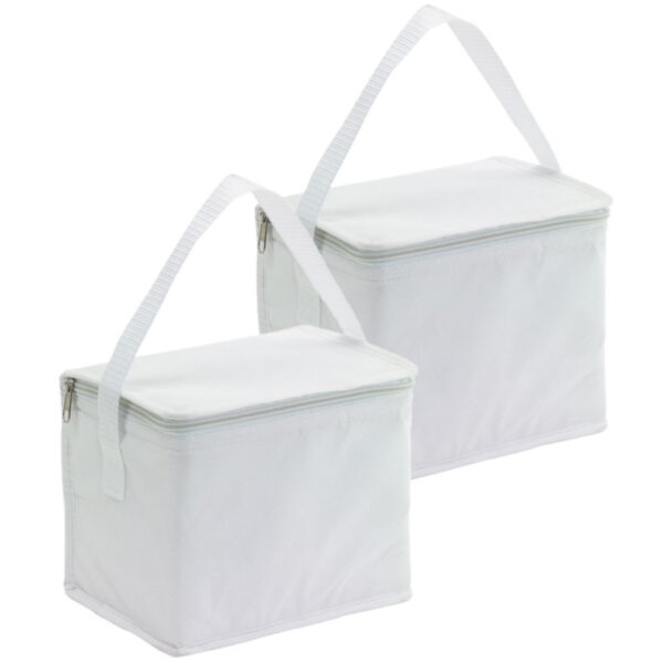 Kleine koeltas voor lunch - 2x - wit - 20 x 13 x 17 cm - 4.5 liter
