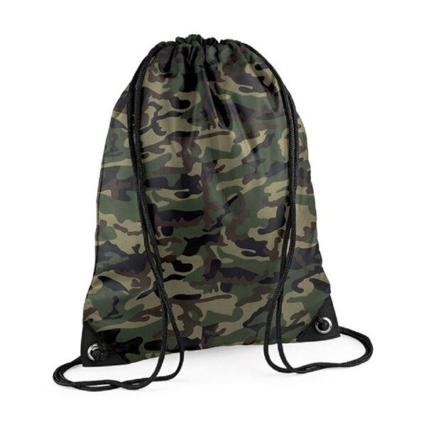 10x stuks sport gymtas jungle camouflage met rijgkoord 45 x 34 cm