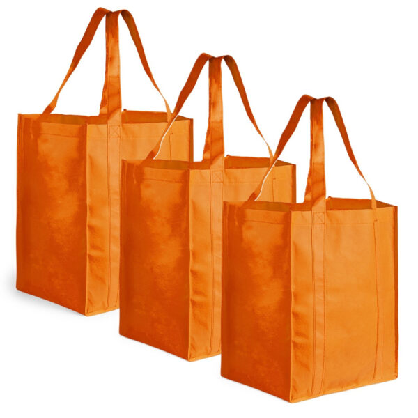 Boodschappen tas/shopper BIGGY - 3x stuks - oranje - 38 x 33 x 25 cm