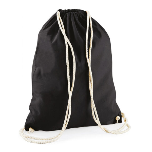 Gymtas sport/zwemmen - 2x - rugzak - zwart - 46 x 37 cm - katoen
