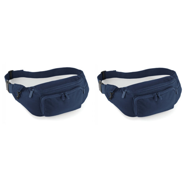 2x stuks heuptasje/buideltasje voor volwassenen - 37 x 15 cm - donkerblauw- fanny pack - voor op rei