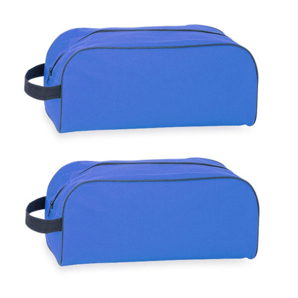 Schoenentas/reistas - 2x stuks - blauw - 8 liter - 35 x 16 x 15 cm - Reis opbergtas voor een paar sc