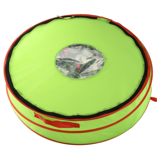 Kerstkrans opbergtas - 60 cm - groen/rood - polyester - opbergen