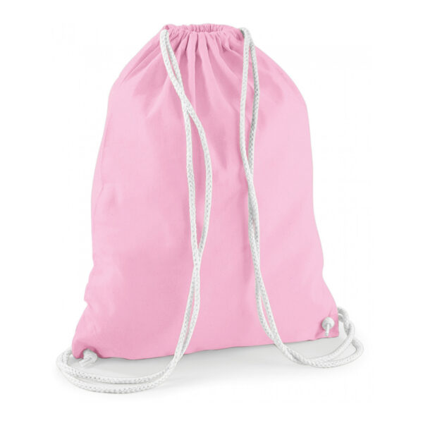 10x stuks sport gymtas lichtroze met rijgkoord 46 x 37 cm van katoen