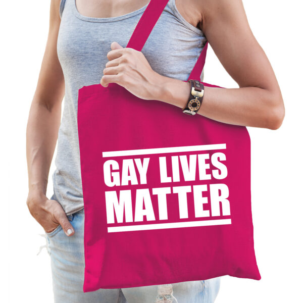 Gay lives matter protest / betoging tas anti homo / lesbo discriminatie fuchsia roze voor dames