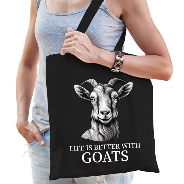 BD Cadeau tas voor boerderijdierenliefhebber - geiten - katoen