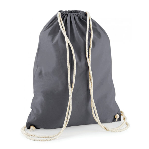 2x stuks sport gymtas antraciet grijs met rijgkoord 46 x 37 cm van katoen