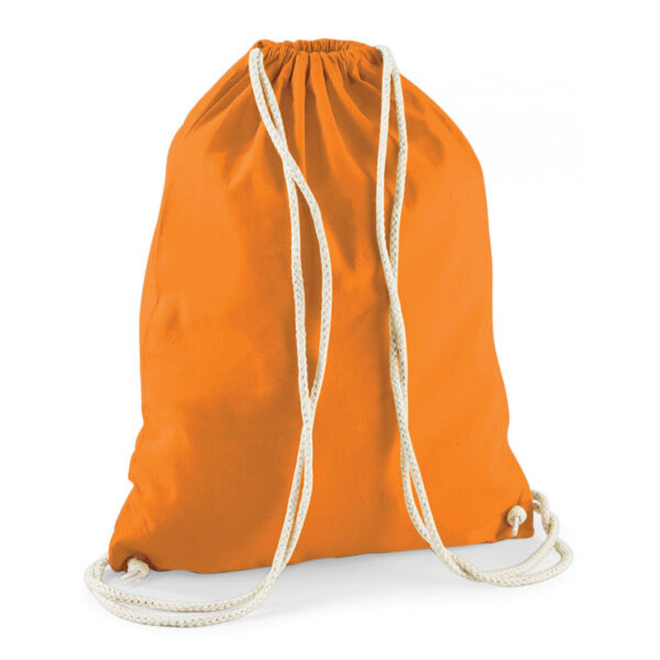 Gymtas sport/zwemmen - 2x stuks - rugzak - oranje - rijgkoord - 46 x 37 cm - katoen - Kinderen sport