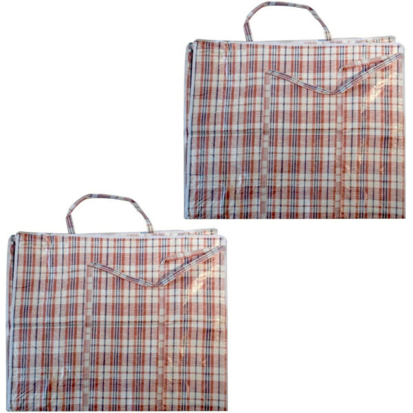 Mega grote XXL boodschappentas / dekentas - 2x - rood - 65 x 30 cm