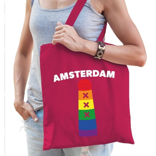 LHBT Amsterdam regenboog katoenen tas