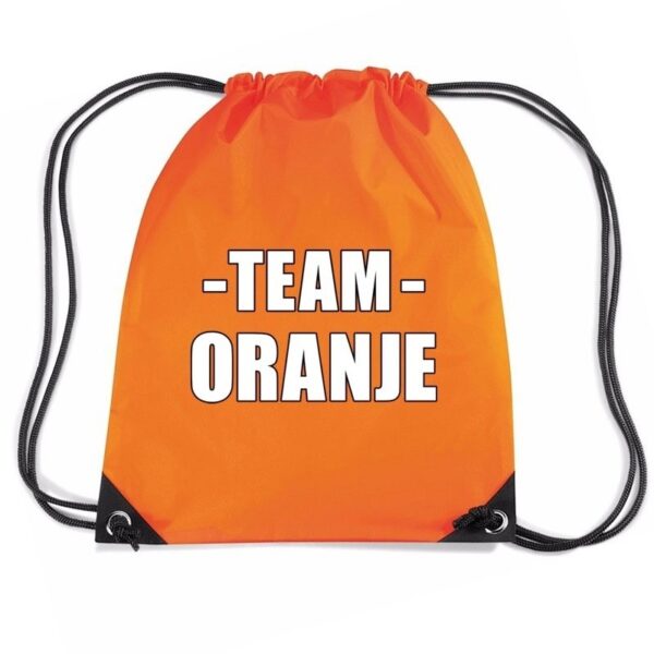 Team oranje rugtas voor bedrijfsuitje