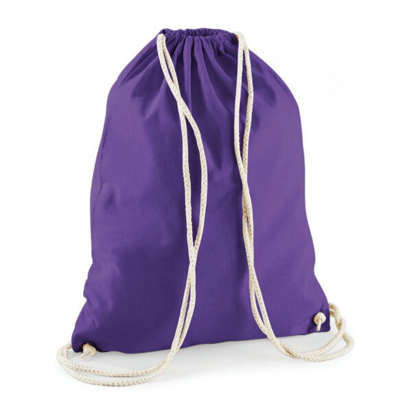 Gymtas sport/zwemmen - 2x stuks - rugzak - paars - rijgkoord - 46 x 37 cm - katoen - Kinderen sportt
