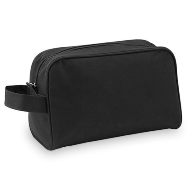 Toilettas/make-up tas met handvat - zwart - 21 x 14 x 10 cm