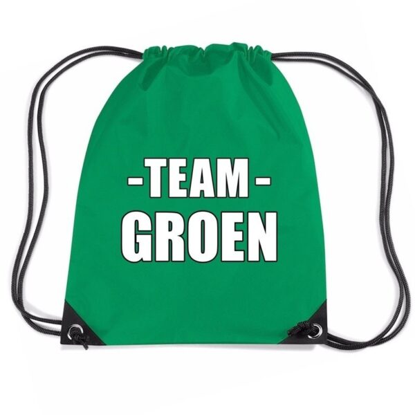 Team groen rugtas voor bedrijfsuitje