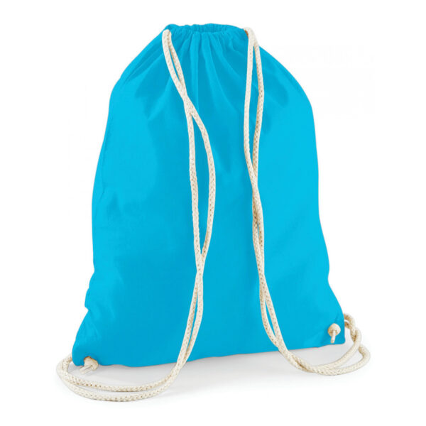 Gymtas sport/zwemmen - 2x - rugzak - ijsblauw - rijgkoord - 46 x 37 cm