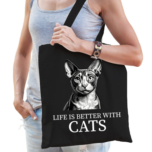 BD Cadeau tas voor kattenliefhebbers - zwart - Cornish Rex kat