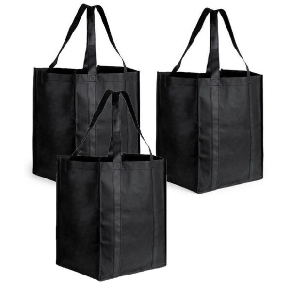 Boodschappen tas/shopper BIGGY - 4x stuks - zwart - 38 x 33 x 25 cm
