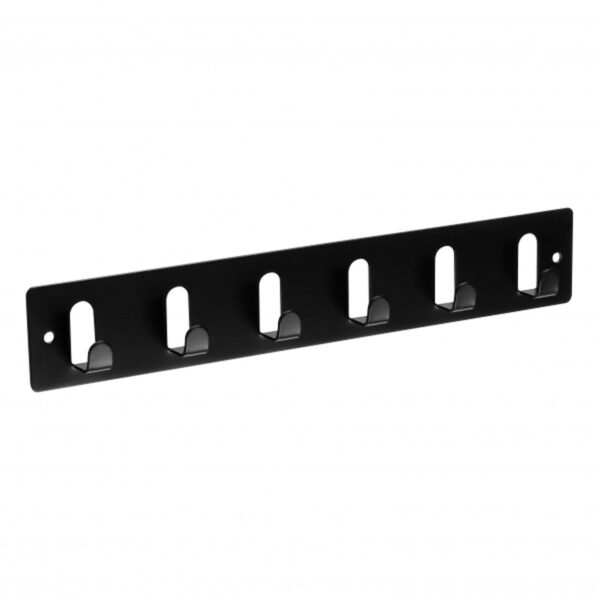 Siro Kapstok - 6 ophang haken - metaal - zwart - 11 x 36 cm