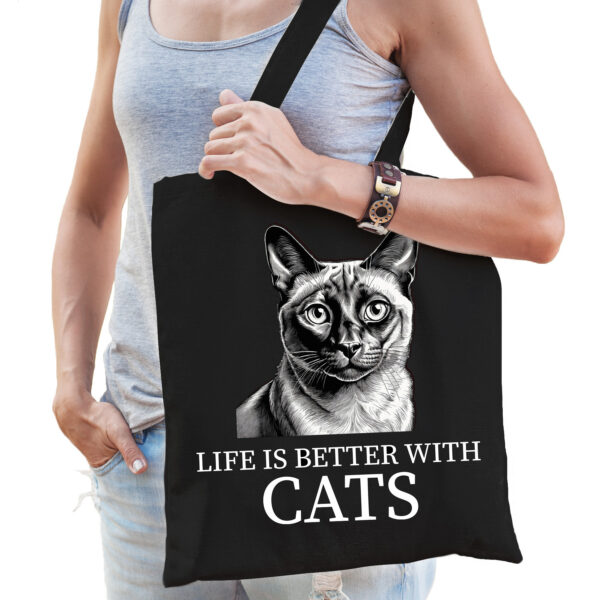 BD Cadeau tas voor kattenliefhebbers - zwart - Siamees kat