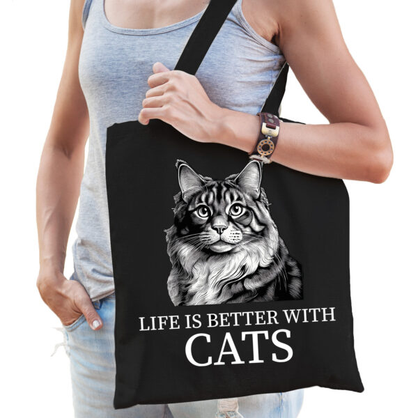 BD Cadeau tas voor kattenliefhebbers - zwart -Siberische Boskat