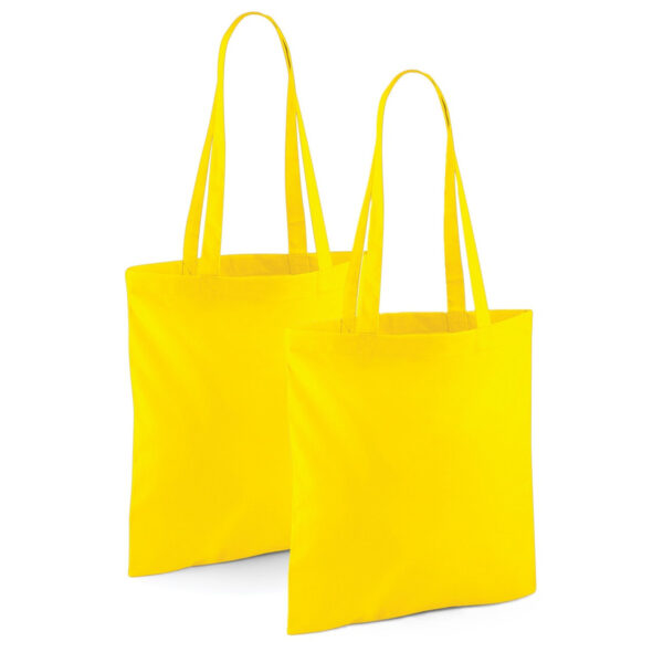 Draagtasje met hengsels - 2x - geel - 42 x 38 cm - katoen - 10 liter