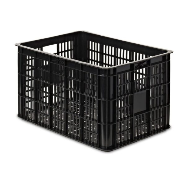 Lastpak Fietskrat - zwart - 50 x 35 x 26 cm - kunststof - opbergkrat