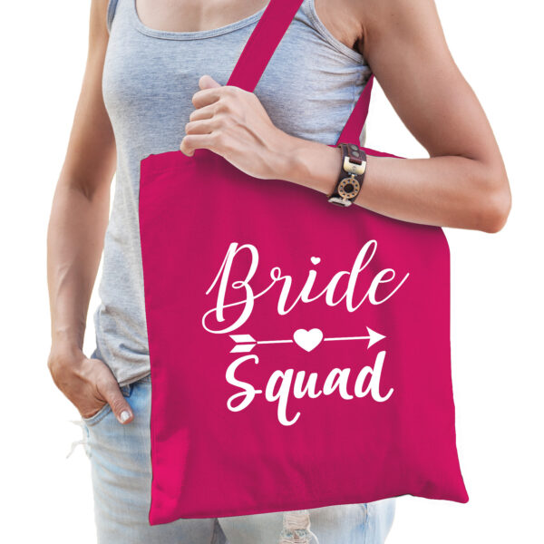 1x Bride Squad vrijgezellenfeest tasje roze dames