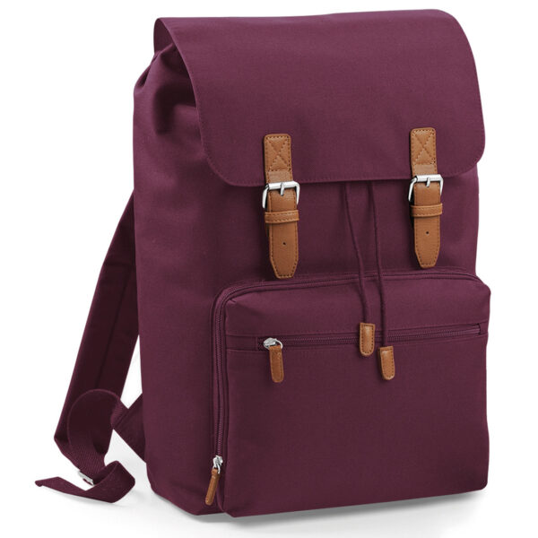 Bagbase Vintage rugzak/rugtas - bordeaux rood - 30 x 17 x 49 cm - Schooltas - Laptoptas/boekentas