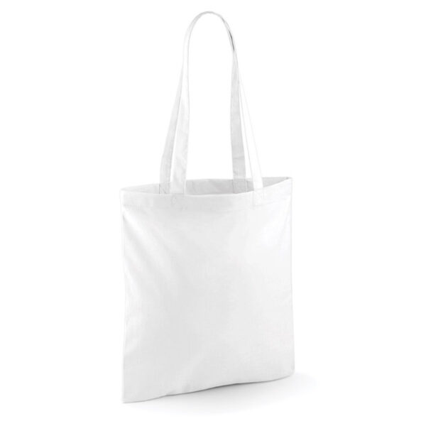 Draagtasje met hengsels - wit - 42 x 38 cm - katoen - 10 liter - boodschappen - gymtas