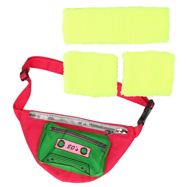 Foute 80s/90s party verkleed accessoire set - neon geel - jaren 80/90 thema feestje