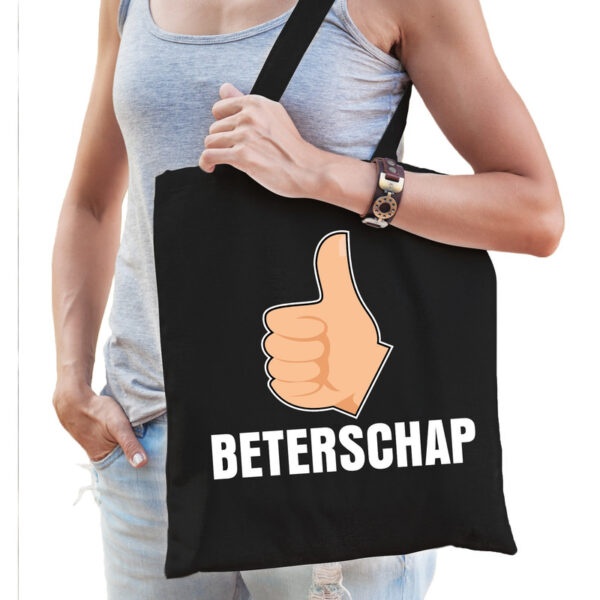 Zwart katoenen tas beterschap dames