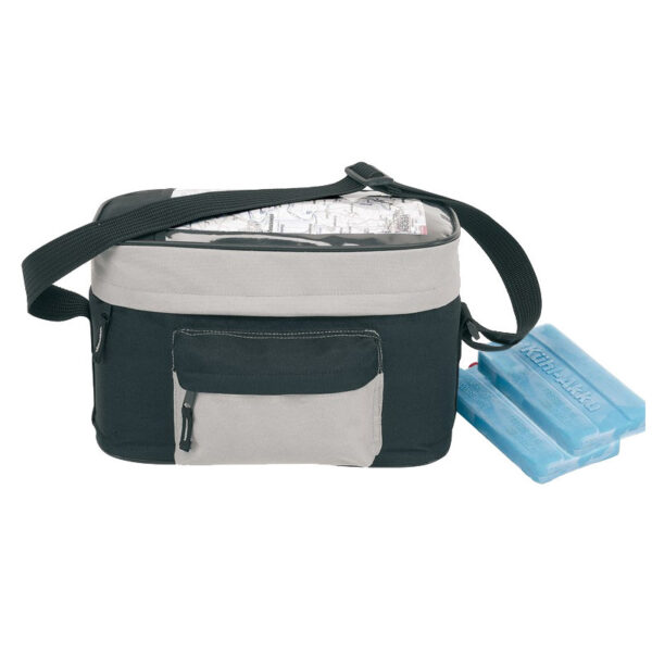 Fiets koeltas/stuurtas / fietskoeltas zwart/grijs 8 liter inclusief 2 koelelementen