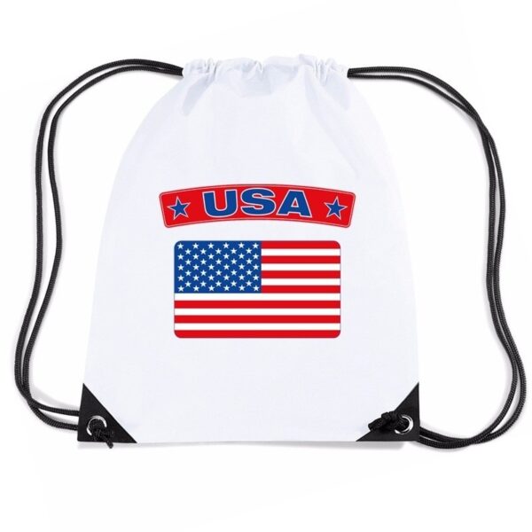 Nylon USA sporttas Amerikaanse vlag wit