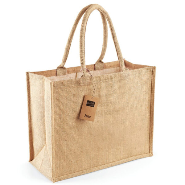 Jute boodschappentas/shopper - naturel - 42 x 33 x 19 cm