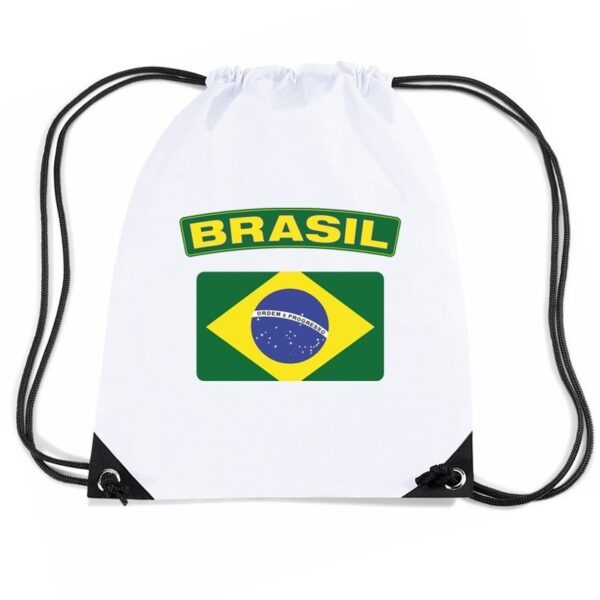 Sporttas met rijgkoord vlag Brazilie