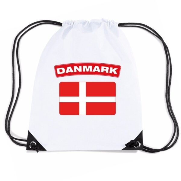Sporttas met rijgkoord vlag Denemarken
